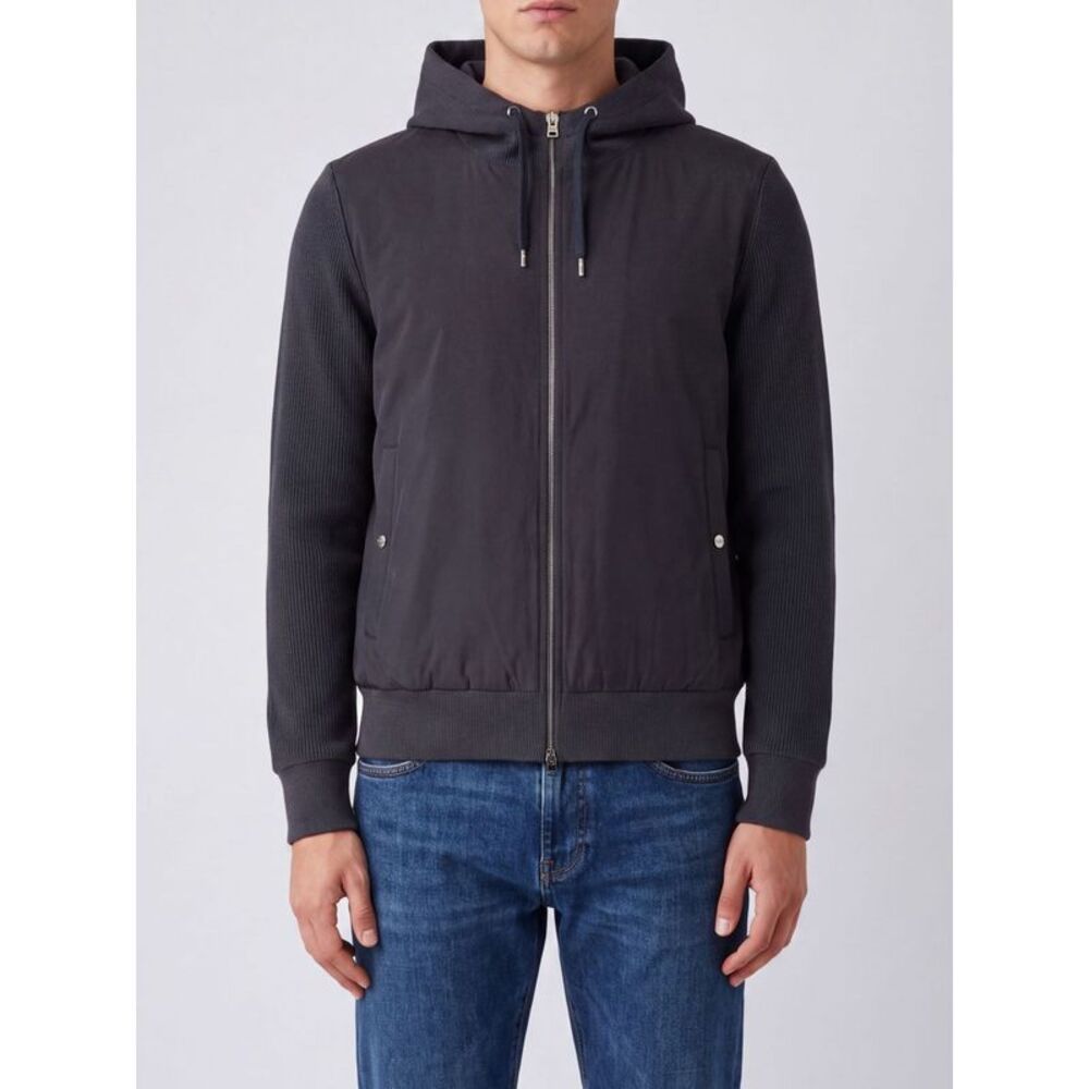 Herno Men Hooded Relaxed Fit Bomber Jacket Herno In Cotton And Nylon